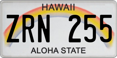 HI license plate ZRN255