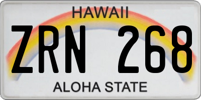 HI license plate ZRN268