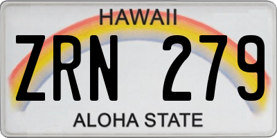 HI license plate ZRN279