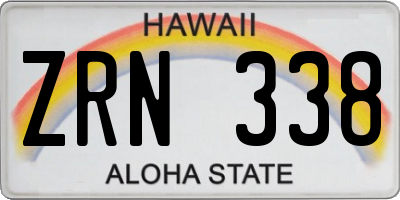 HI license plate ZRN338