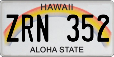 HI license plate ZRN352