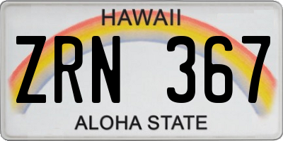 HI license plate ZRN367