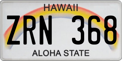 HI license plate ZRN368