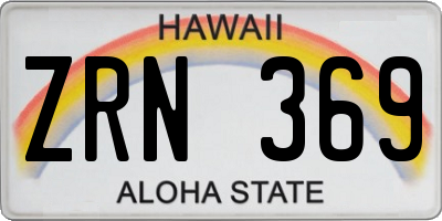 HI license plate ZRN369