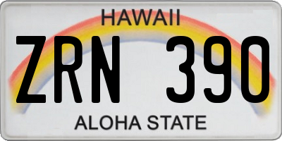 HI license plate ZRN390