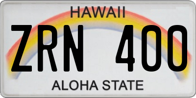 HI license plate ZRN400