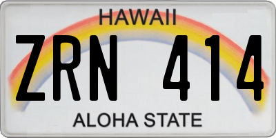 HI license plate ZRN414