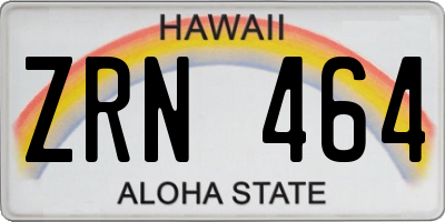 HI license plate ZRN464