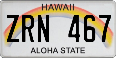 HI license plate ZRN467
