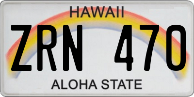 HI license plate ZRN470