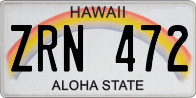 HI license plate ZRN472