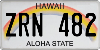 HI license plate ZRN482