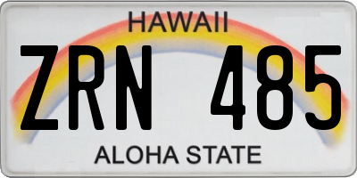 HI license plate ZRN485