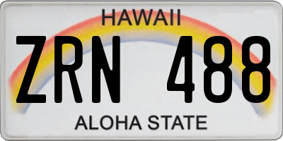 HI license plate ZRN488