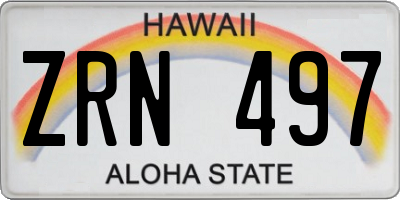 HI license plate ZRN497