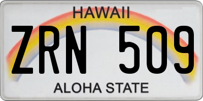 HI license plate ZRN509