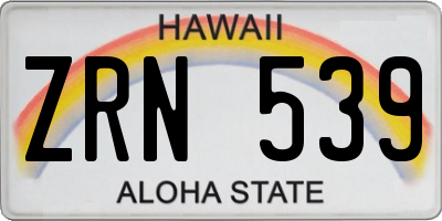 HI license plate ZRN539