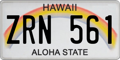 HI license plate ZRN561