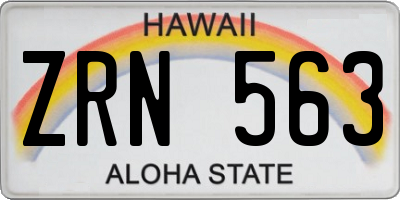 HI license plate ZRN563