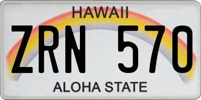 HI license plate ZRN570
