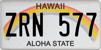 HI license plate ZRN577