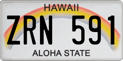 HI license plate ZRN591