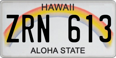 HI license plate ZRN613