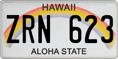 HI license plate ZRN623