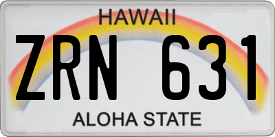 HI license plate ZRN631