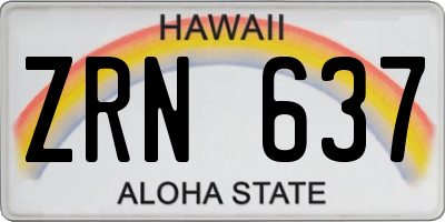 HI license plate ZRN637