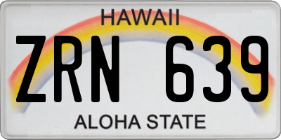 HI license plate ZRN639