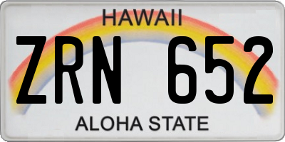 HI license plate ZRN652