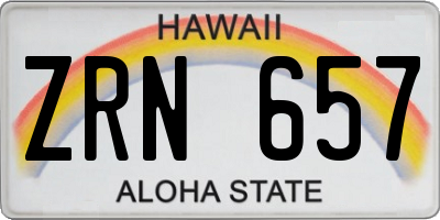 HI license plate ZRN657