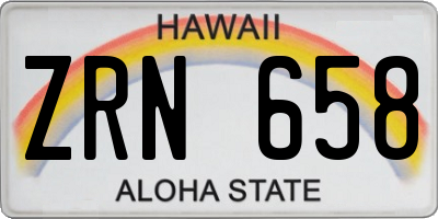 HI license plate ZRN658