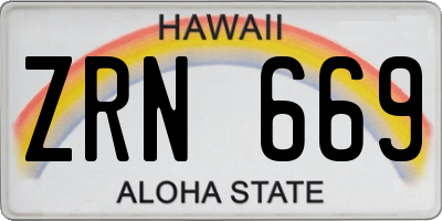 HI license plate ZRN669