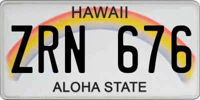 HI license plate ZRN676