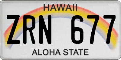 HI license plate ZRN677