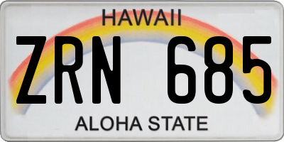 HI license plate ZRN685