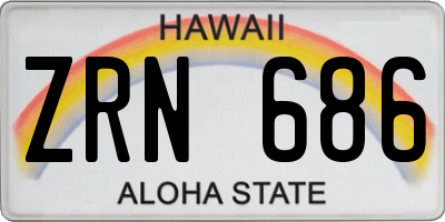 HI license plate ZRN686