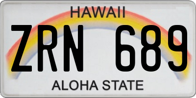 HI license plate ZRN689