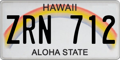 HI license plate ZRN712