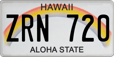 HI license plate ZRN720