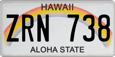 HI license plate ZRN738