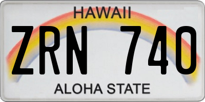 HI license plate ZRN740