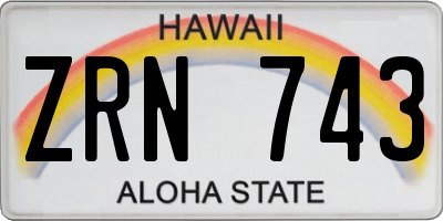 HI license plate ZRN743