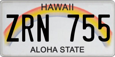 HI license plate ZRN755
