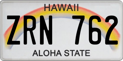 HI license plate ZRN762