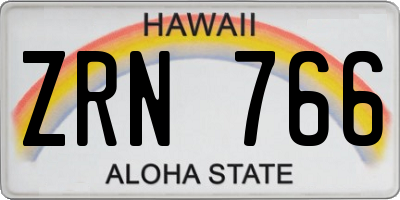 HI license plate ZRN766