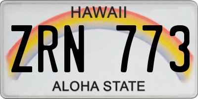 HI license plate ZRN773