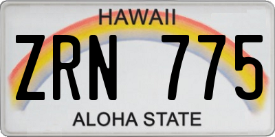 HI license plate ZRN775